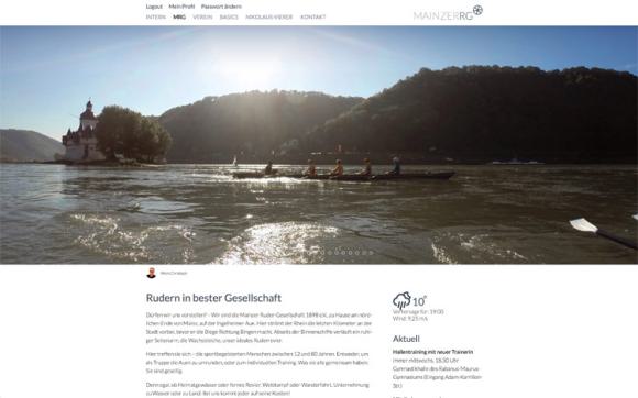 Die Homepage der neuen Website der Mainzer Ruder-Gesellschaft