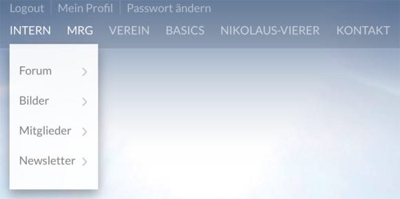 Menüführung der MRG-Website