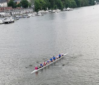 Masters Achter nach dem Start mit Klaus Opitz (5), Aron Daniel (4), Matthias Uhlenbruck (3), und Wolfgang Glock (2)